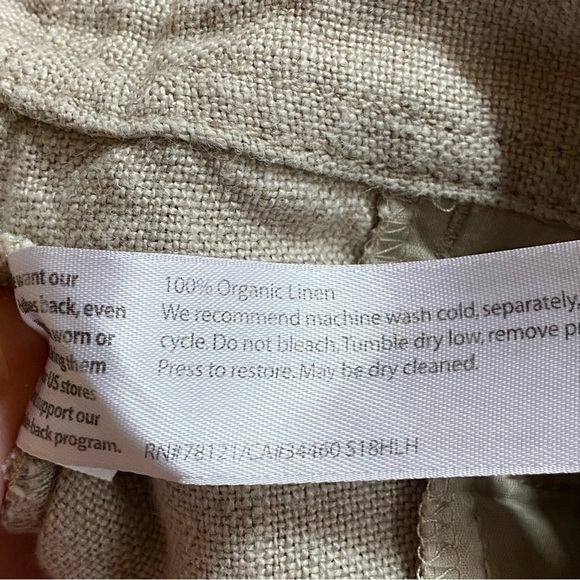 Eileen Fisher Organic Linen Wide Leg Crop Pants Lagenlook Quiet Luxury Boho 10 - Picture 5 of 8